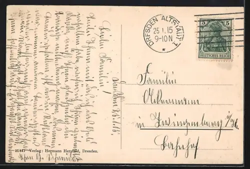 AK Dresden, Terrassenufer mit Dampfschiff-Landeplatz, Panorama mit Hofkirche, Kgl. Hofopernhaus und Fernheizwerk