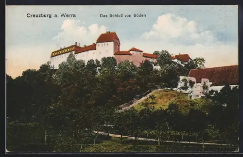 AK Creuzburg a. Werra, Schloss von Süden gesehen