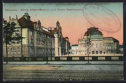 AK Chemnitz, König Albert-Museum & Neues Stadttheater