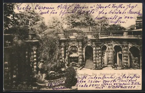 AK Dresden, Nymphenbad im Königlichen Zwinger