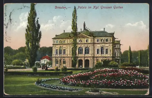 AK Dresden, Palais im Königlichen Grossen Garten
