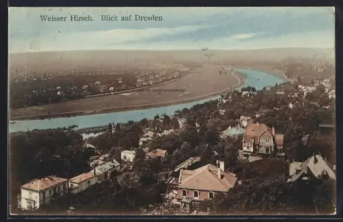 AK Dresden-Weisser Hirsch, Ortsansicht aus der Vogelschau