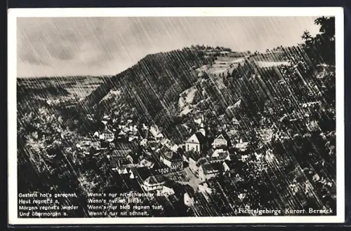AK Berneck /Fichtelgeb., Ortsansicht im Regen