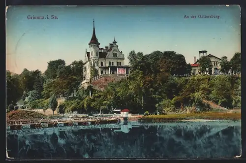 AK Grimma i. Sa., Blick zur Gattersburg