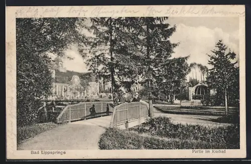 AK Bad Lippspringe, Parkanlage im Kurbad