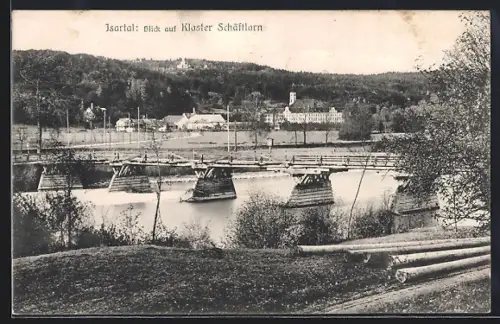 AK Schäftlarn i. Isartal, Blick zum Kloster