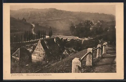 AK Detwang, Teilansicht mit Tauberthal Brunnenmühle