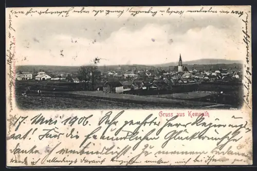 AK Kemnath / Ostmark, Ortsansicht mit Kirche und Panorama