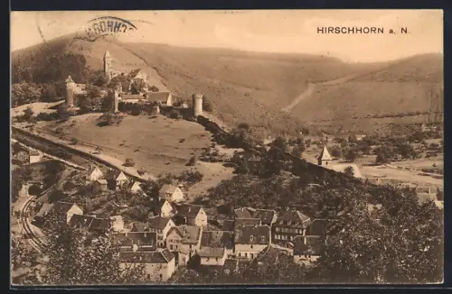 AK Hirschhorn a. N., Burg, Stadtansicht, Kirche