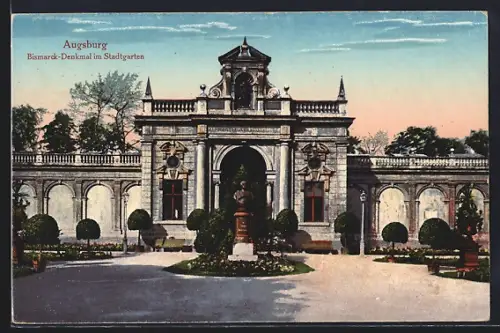 AK Augsburg, Bismarck-Denkmal im Stadtgarten