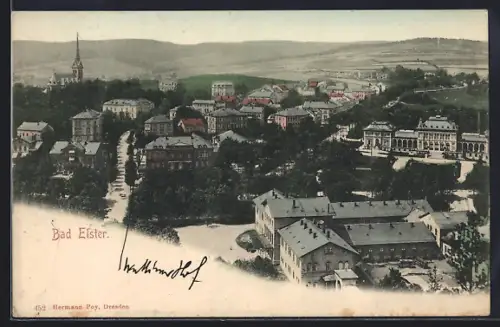 AK Bad Elster, Teilansicht mit Strassenpartie
