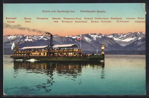 AK Salondampfer Bavaria am Starnbergersee