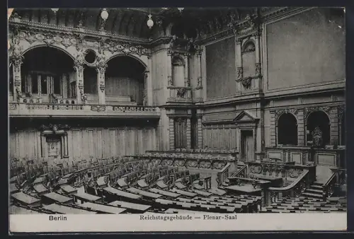 AK Berlin-Tiergarten, Plenarsaal im Reichstagsgebäude