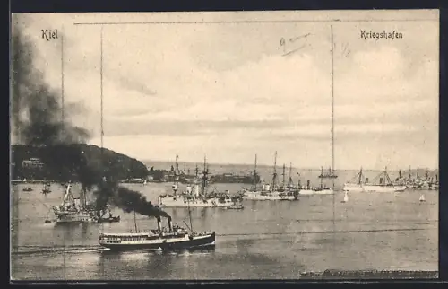 AK Kiel, Kriegshafen mit Kriegsschiffen