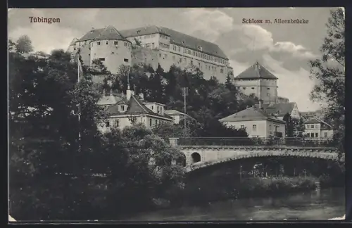 AK Tübingen, Schloss mit Alleenbrücke