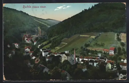 AK Ruhla, Untere Stadt aus der Vogelschau