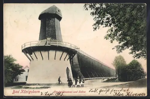 AK Bad Königsborn, Friedrichbrunnen und Saline
