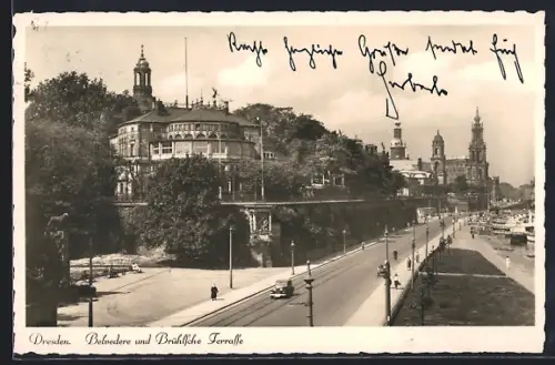 AK Dresden, Belvedere und Brühlsche Terrasse