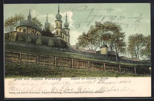 AK Würzburg, Käppele mit Stationen und Kloster