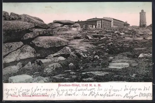 AK Brocken, Brocken-Hotel mit Aussichtsturm
