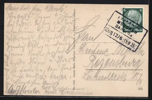 AK Bad Tölz, Marktstrasse mit Denkmal