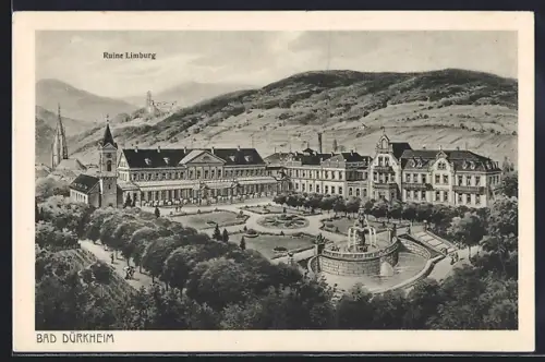 AK Bad Dürkheim, Kurhotel mit Ruine Limburg