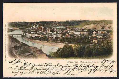 AK Wasserburg a. Inn, Teilansicht