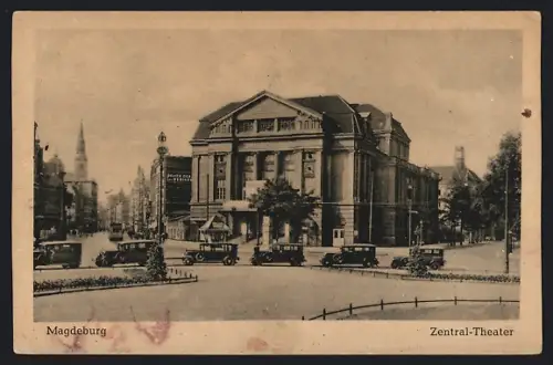 AK Magdeburg, Strassenpartie am Zentraltheater
