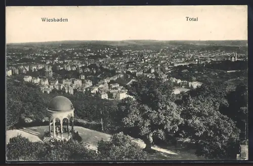 AK Wiesbaden, Totalansicht der Stadt