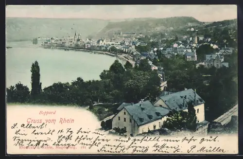 AK Boppard, Panorama mit Landschaft