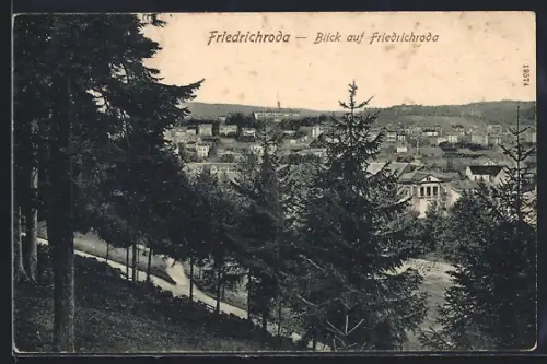 AK Friedrichroda, Blick auf den Ort
