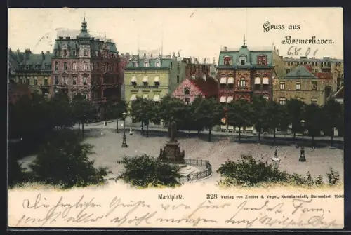 AK Bremerhaven, Blick über den Marktplatz