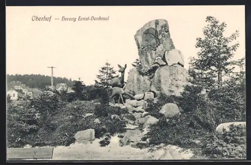 AK Oberhof / Thüringen, Herzog Ernst-Denkmal