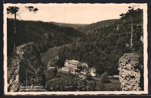 AK Doos /Fränk. Schweiz, Gasthaus Heinlein aus der Vogelschau