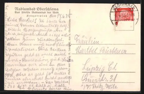 AK Oberschlema, Konzertplatz im Park