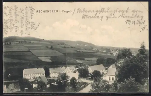 AK Rechenberg i. Erzgeb., Ortschaft mit Landschaftpanorama
