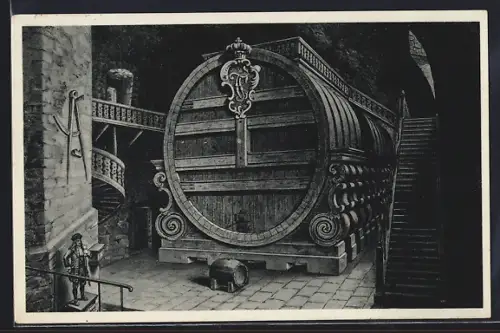AK Heidelberg, das Grosse Fass im Schloss Heidelberg