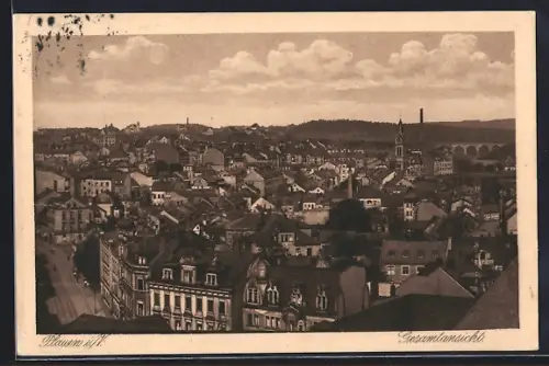 AK Plauen i. V., Gesamtansicht der Ortschaft