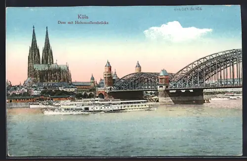 AK Köln, Dom mit Hohenzollernbrücke