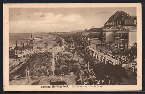 AK Heringsdorf / Usedom, Kurhaus und Seebrücke