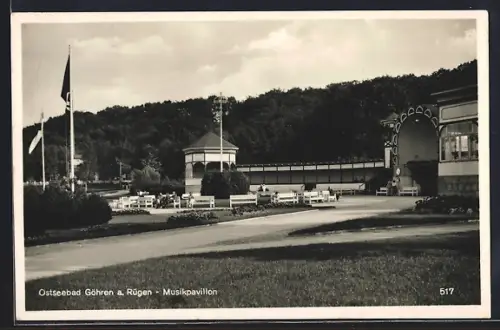 AK Göhren a. Rügen, Blick auf den Musikpavillon