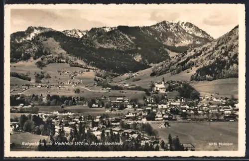 AK Ruhpolding, Ortsansicht mit Hochfelln