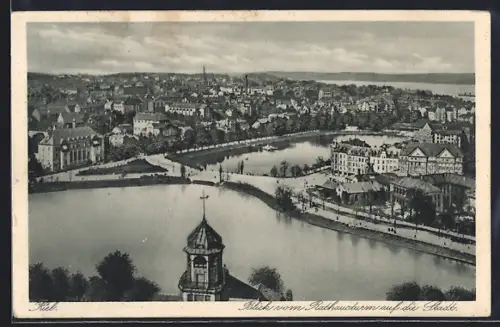 AK Kiel, Totalansicht vom Rathausturm aus