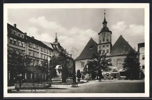 AK Jena, Marktplatz mit Rathaus