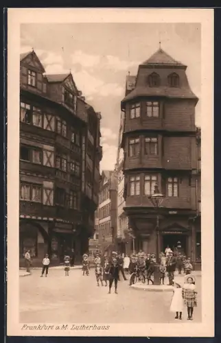 AK Alt-Frankfurt, Strassenpartie mit Lutherhaus