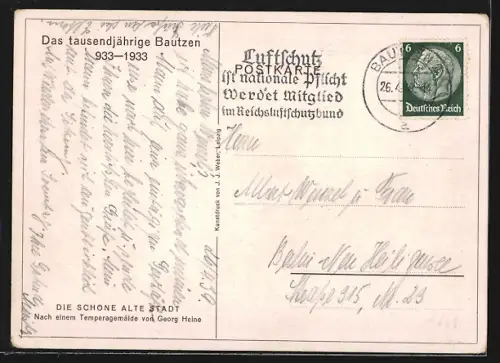 Künstler-AK Bautzen, Die schöne Alte Stadt