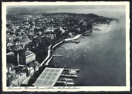 AK Kiel, Die Wasserallee mit Schloss aus der Vogelschau