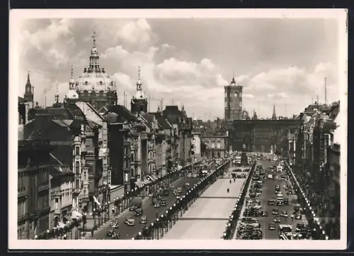 AK Berlin, Unter den Linden aus der Vogelschau