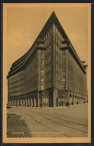 AK Hamburg-Kontorhausviertel, Wolkenkratzer Chilehaus
