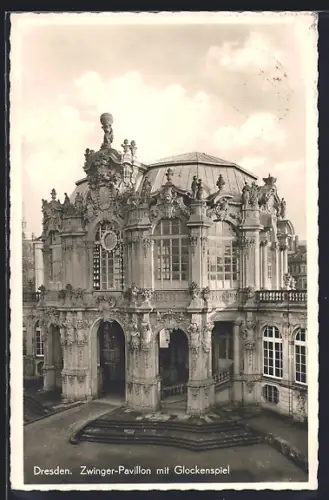 AK Dresden, Zwinger-Pavillon mit Glockenspiel
